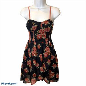 Band of Gypsies Navy Floral Bustier Dress XS